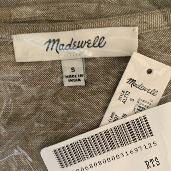 Madewell Linen-blend Vneck Button-front Mini Dress - Picture 7 of 9